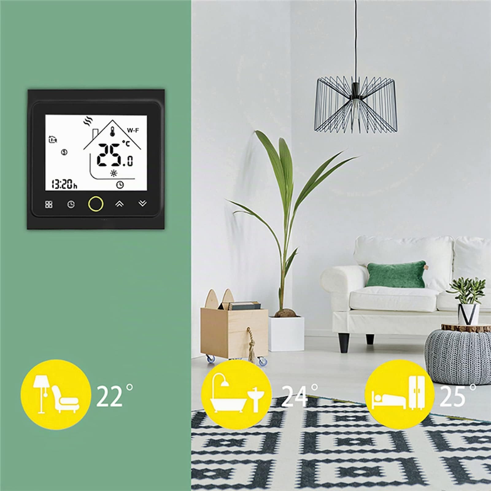 Termostato WiFi per Caldaia a Gas - Thermostat Intellight Programmabile, Supporto App/Controllo Vocale, Compatibile con Alexa/Google Home, 5A, GC
