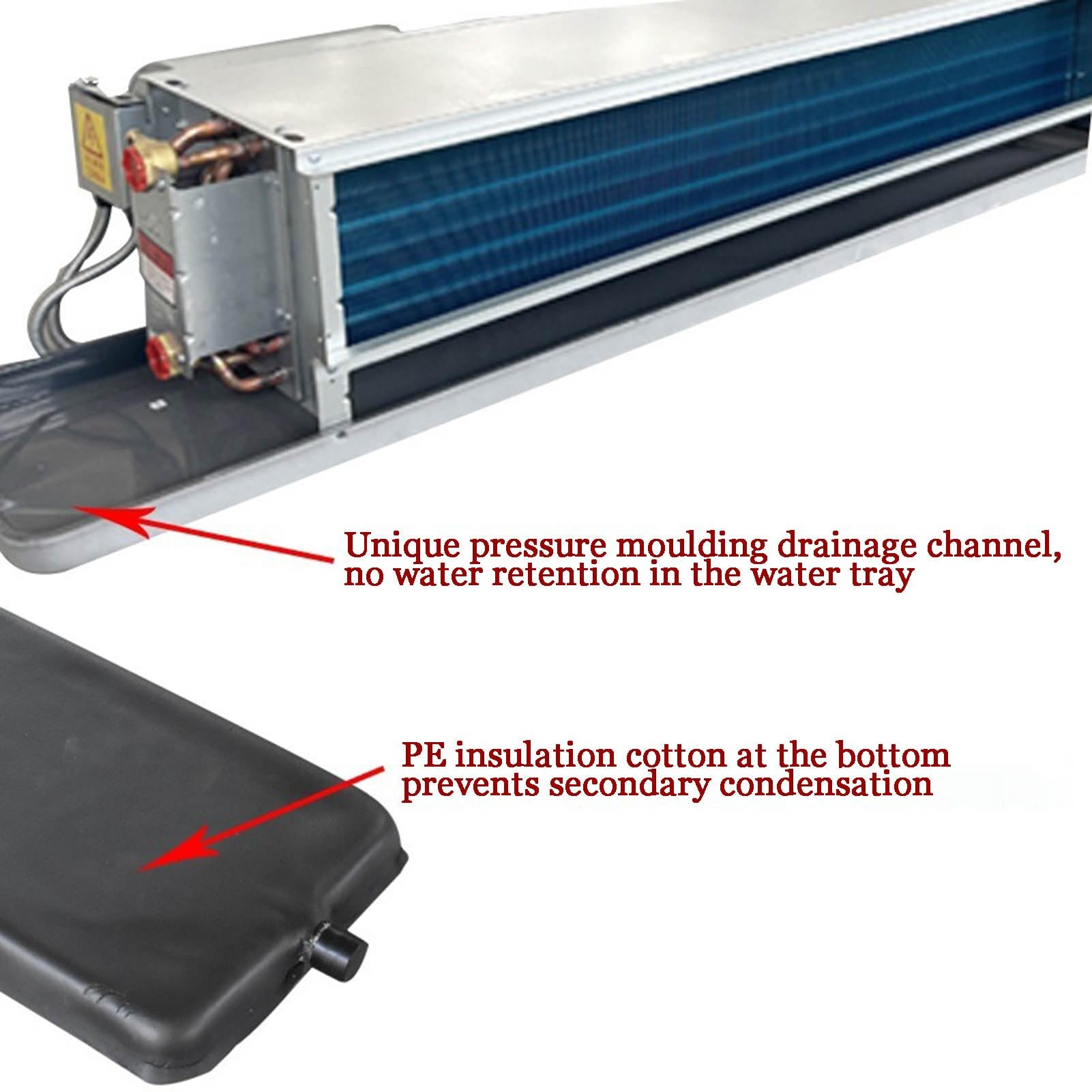Vassoio Raccolta Condensa per Condizionatore Split Portatile Dispositivo Raccolta dell'Acqua con Funzione Drenaggio per Sistemi Pompa Calore HVAC (101x24x3cm)