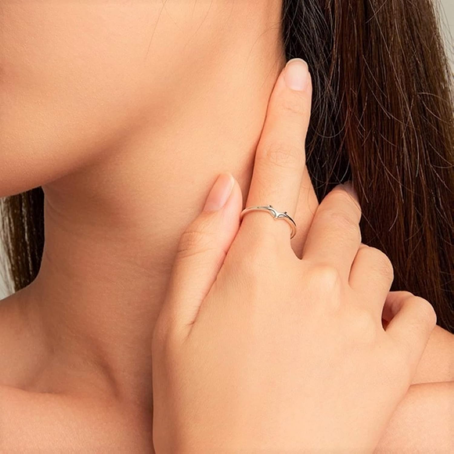 925 Sterling Silver Fox Motif Open Adjustable Ring, Animal Ring Fashion Jewelry Gifts for Women Ladies - Image 4