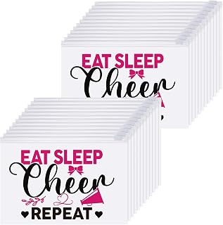 Abbylike 60 Pcs Cheerleader Gifts Bulk Cheer Makeup Bag Zipper Cosmetic Cheerleading Case Portable Travel Pouch Toiletry Cheer Accessories for Teammates Women Party Favors(Clear)