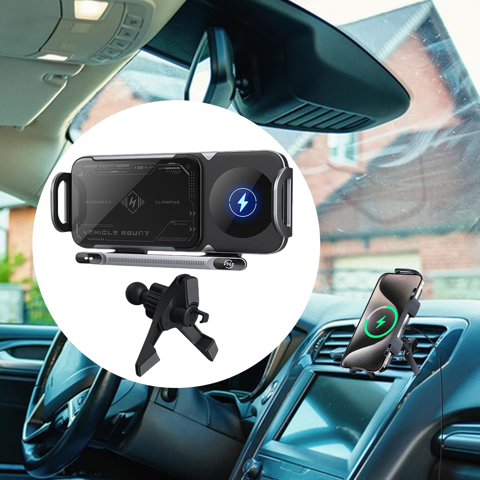 Soporte Móvil Coche Ajustable y antideslizante, para rejilla de ventilación | Soporte Cargador Magnético Plegable Para Teléfono De Coche Compatible con tablet y viajes