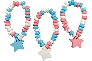 24 Red, White and Blue Candy Bracelets - Patriotic Party Favors
