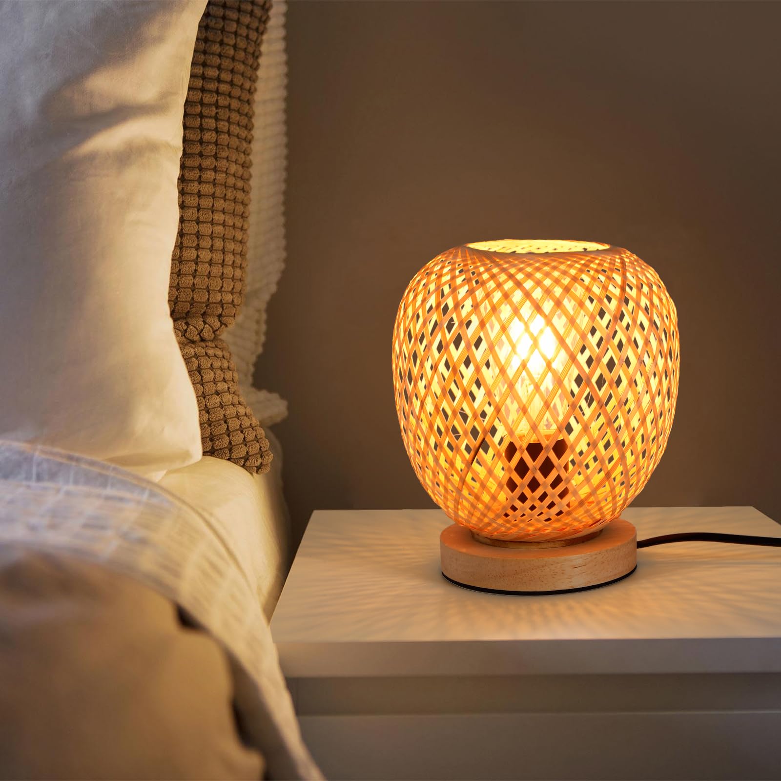 Lanterna portacandele in bambù Intrecciato a Mano - Illuminazione da