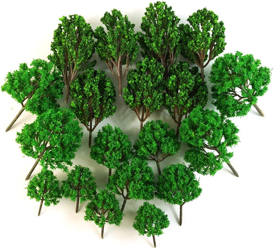 20pcs Model Trees Mixed Model Tree Green Mini Tree Set Architectura Model Trees DIY Scenery Landscape Trees