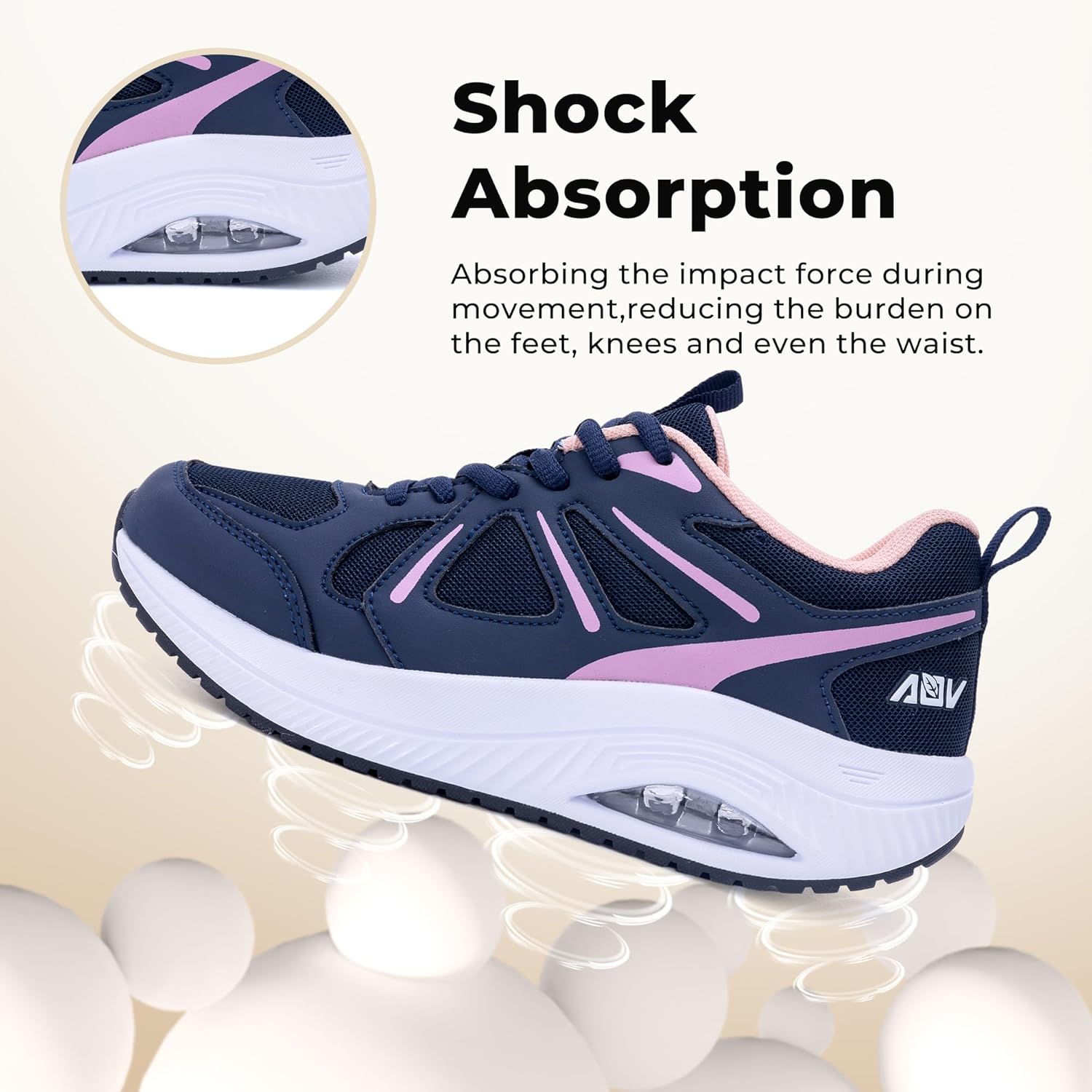 QAUPPE Womens Walking Shoes with Arch Support Athletic Orthotic Sneakers for Women Foot Pain Relief - Image 3