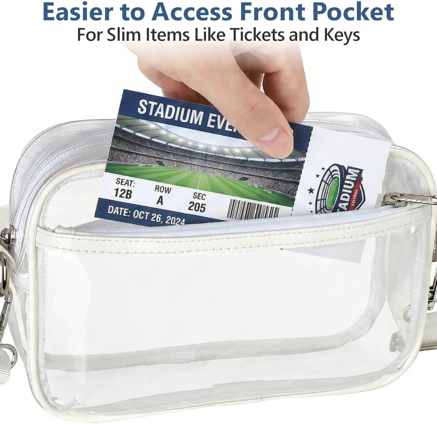 PACKISM Clear Bag for Stadium Events - Clear Purses for Women Stadium Crossbody Concert Bag for Game Day, Sports, Festival - Image 9