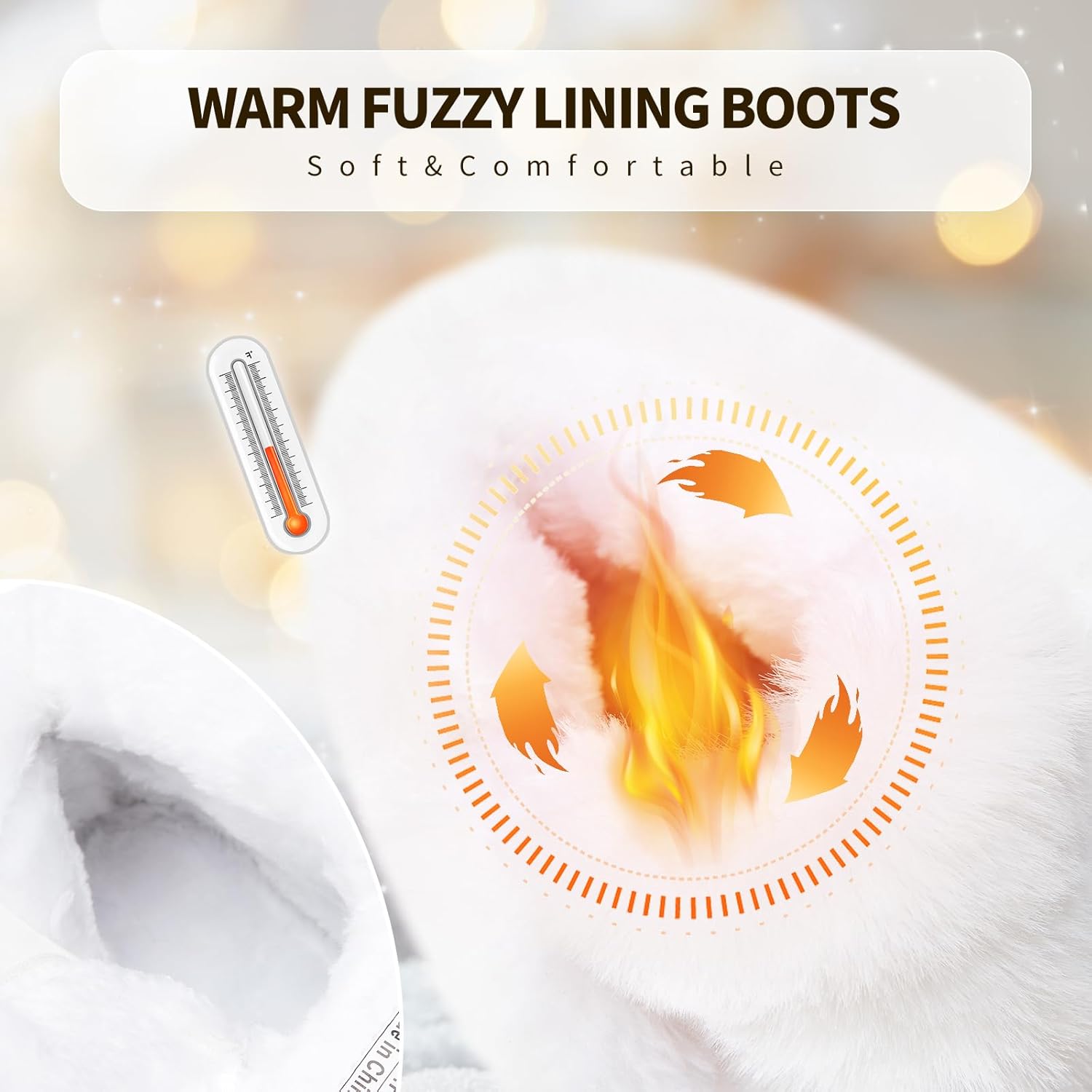 hash bubbie Women's Winter Boots Ankle Booties for Women Warm Fuzzy Boots Lace up PU Leather Snow Boots with Zipper - Image 4