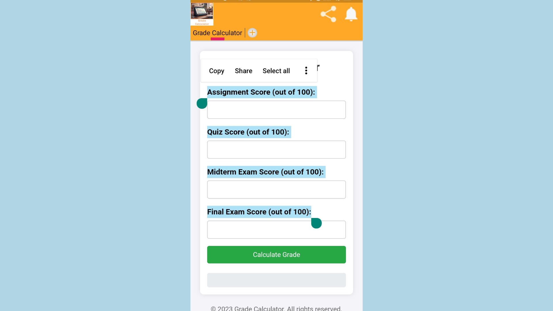 Grade Calculator - App on Amazon Appstore