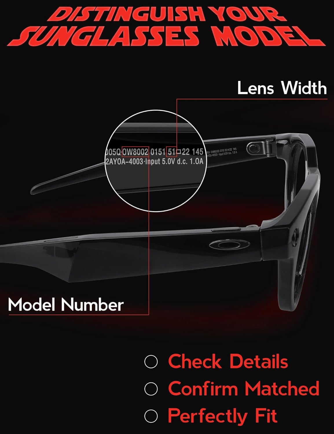 Polarized Clip-On Sunglasses Flip Up Anti-Glare UV Protection Glasses for Oakley Meta HSTN O8002 51mm - Compact Fit - Classic Black & Metallic Silver & Ice Blue & Fire Red