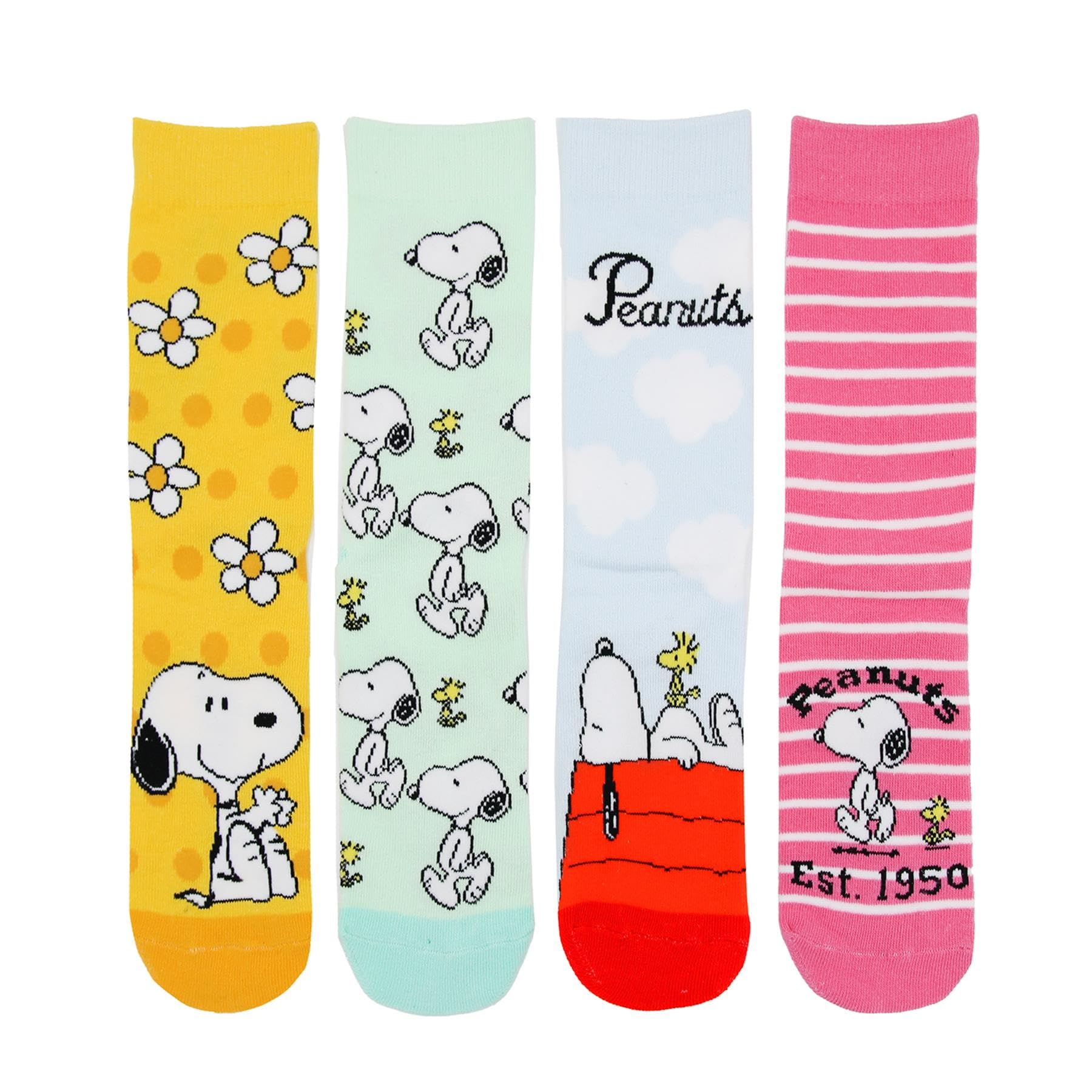 A2z Women's Peanuts Socks Pack Of 4 Officially Licensed Socks Stylish Durable Soft Feel Comfortable For Daily Footwear Socks Lightweight Festive Fun Ankle Character Socks Perfect For Playtime
