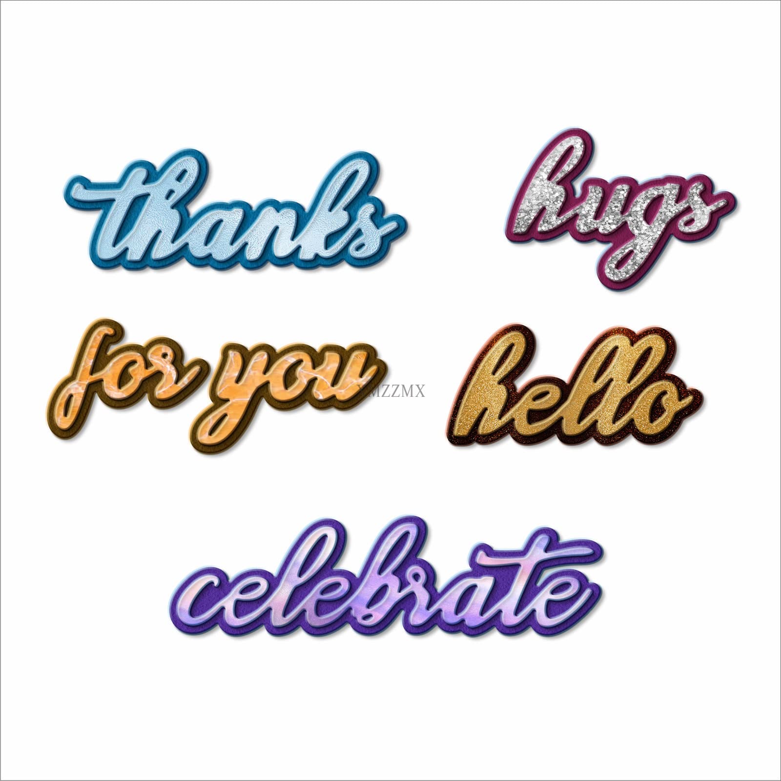 XMZZMX Thanks Blessing Words Metal Cutting Dies for Card Making, Paper Embossing Die-Cuts Sets, DIY Scrapbooking Photo Album Arts Crafts Templates, Stencils for Holiday Christmas Decoration