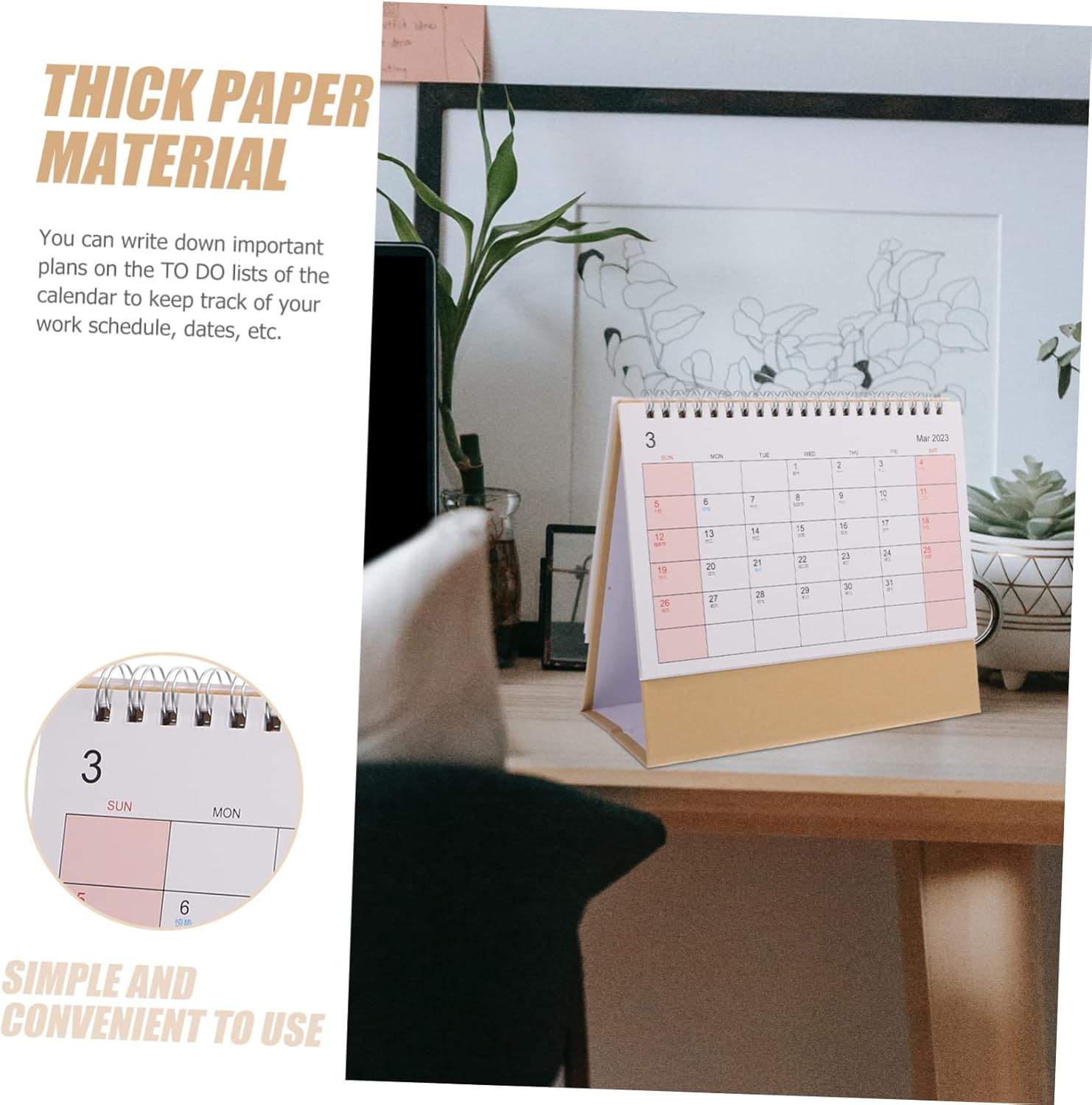 TEHAUX 2023 Mini Desk Calendar Notepads for Work Office Desk Calendar Calendarios De Adviento