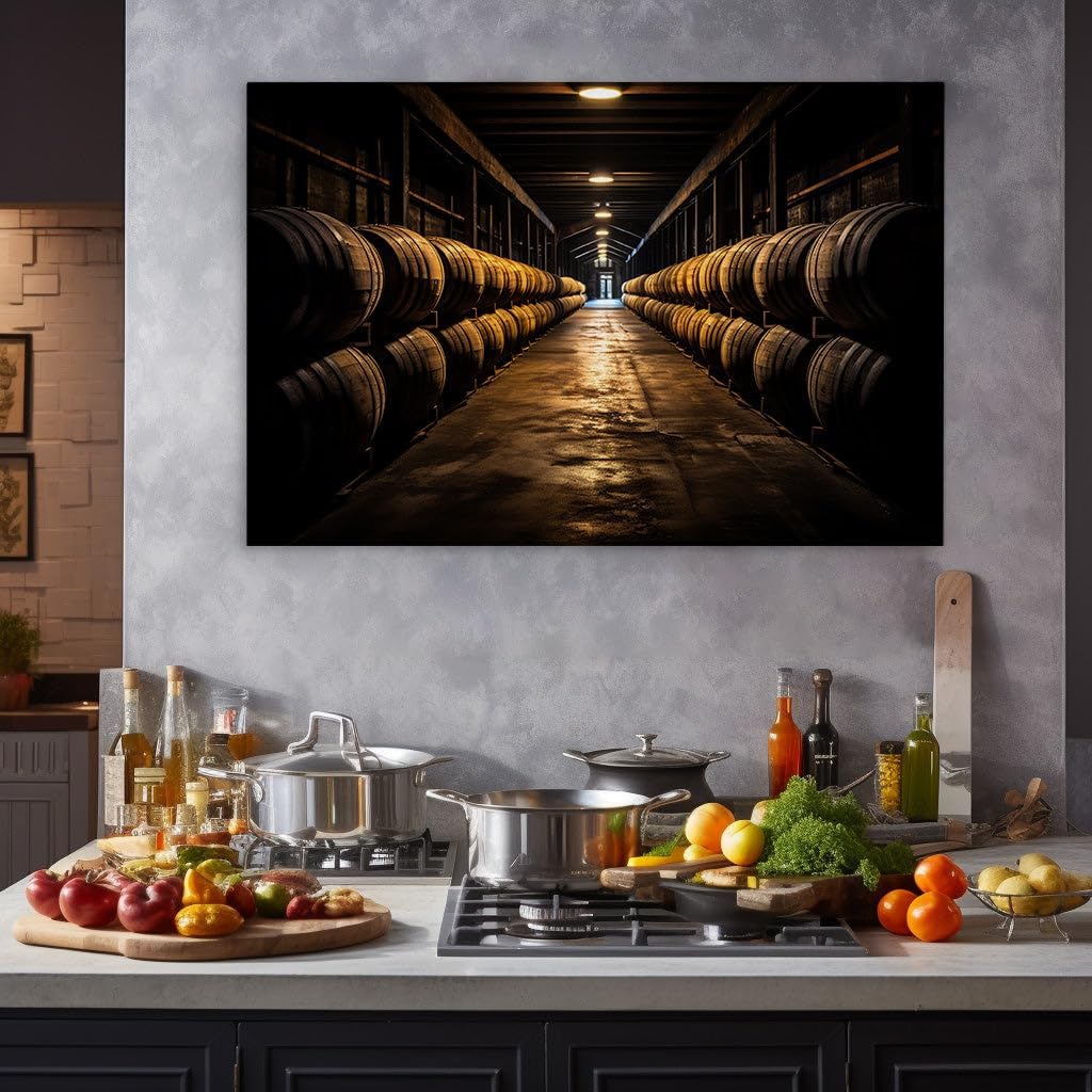 Canvas for Living room. Whispers of Age-Old Spirits: An Eerie Passage Through the Barrel Vault, 27 x 18 inch Canvas Wall Art - Modern Home Decor
