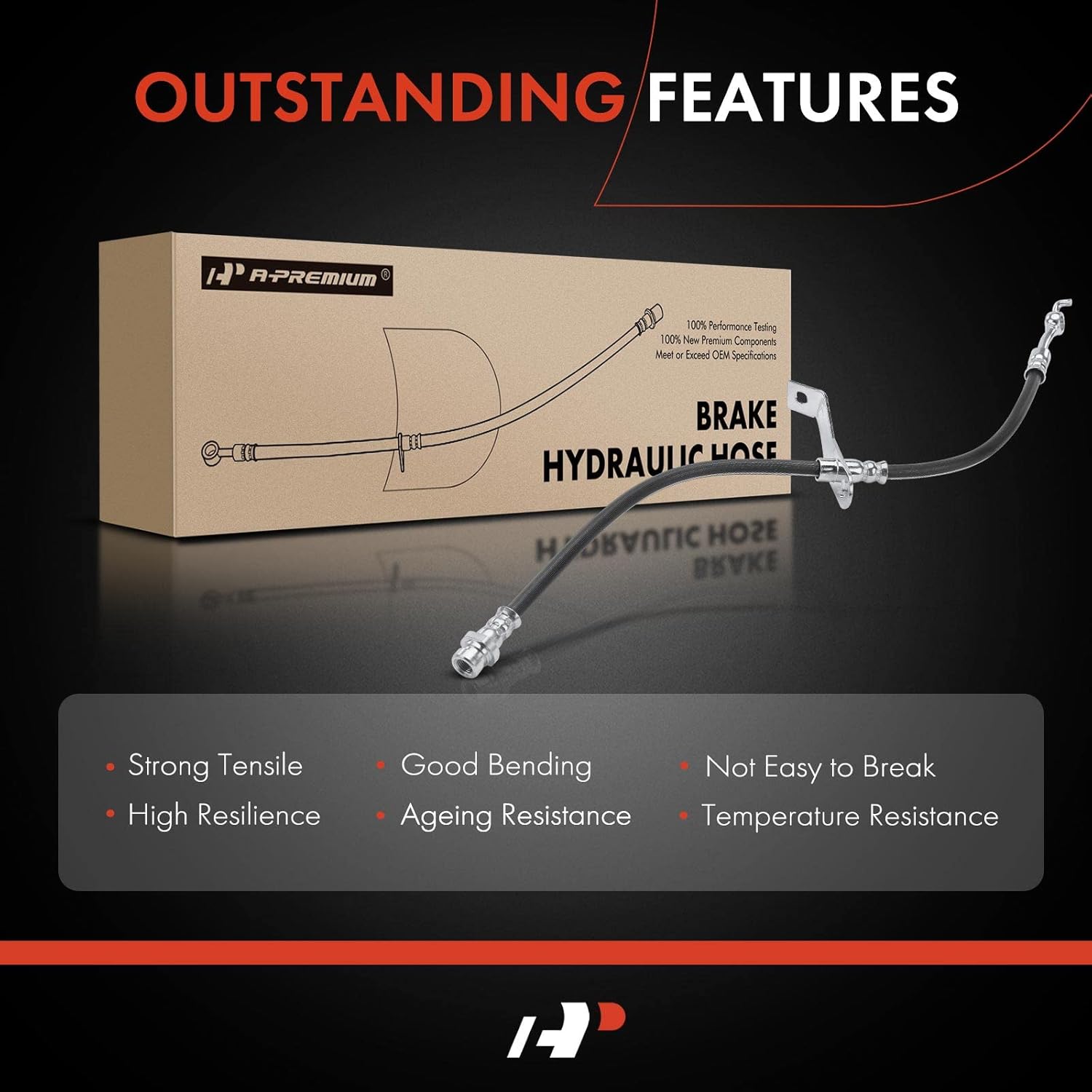 A-Premium Front Brake Hydraulic Hoses Compatible with Select Hyundai Models - Sonata 2011 2012 2013 2014 2015 - Replace# 587313Q500, 587323Q500(Pack of 2)