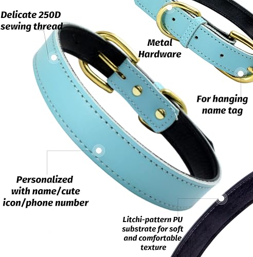 Miniatura 9 de Collares de perro personalizados, collar de perro de transferencia de calor con nombre y número de teléfono, collar de perro de cuero acolchado