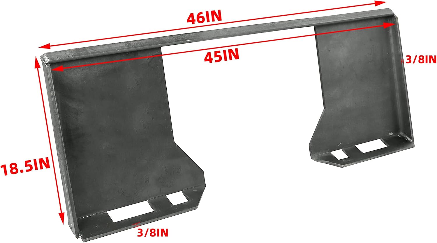 ECOTRIC 3/8" Thick Quick Tach Cut Out Mount Plate, Steel Skid Steer Quick Tach Attachment Adapter Plate Compatible with Bobcat, Kubota Tractors