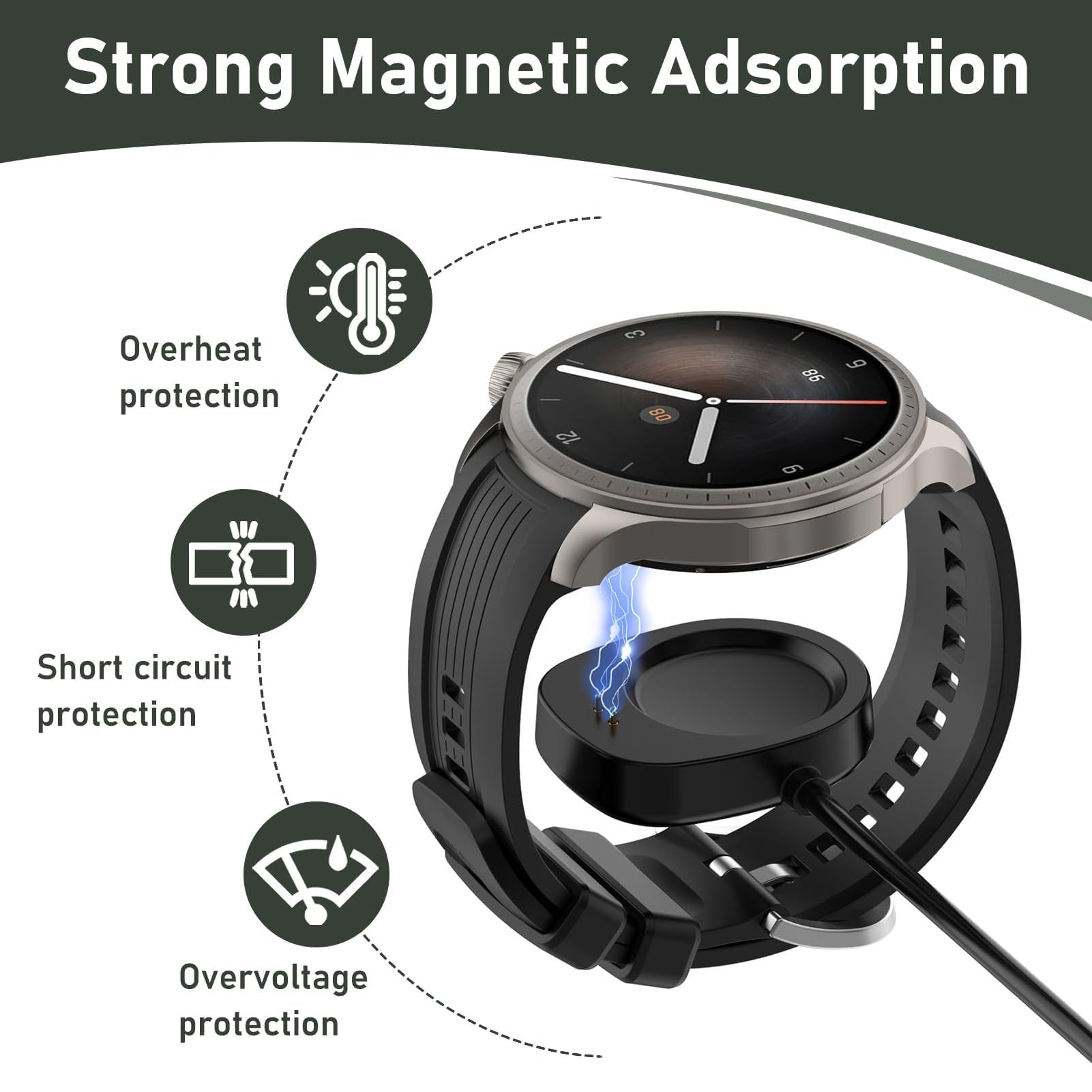 USB Chargeur Compatible Avec Amazfit Balance, Balance 2,T-Rex