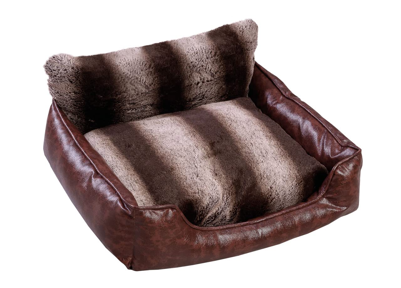 BIANCHERIAWEB Cuccia Divanetto Cane Gatto Cuscino Morbido Peluches Effetto Cuoio Animali Elegance