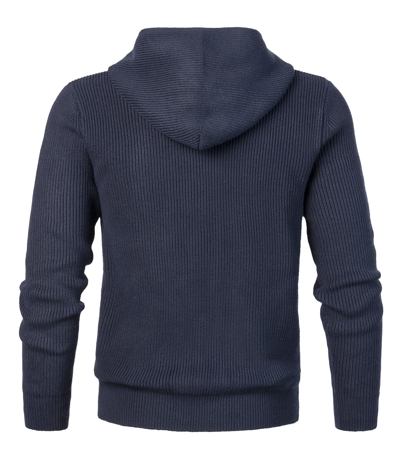 Cardigan con Cappuccio da Uomo Invernale Lavorato a Maglia con Cerniera Intera Giacca Maglione Felpe Classico Autunno Calda Lunga Pullover Sweater
