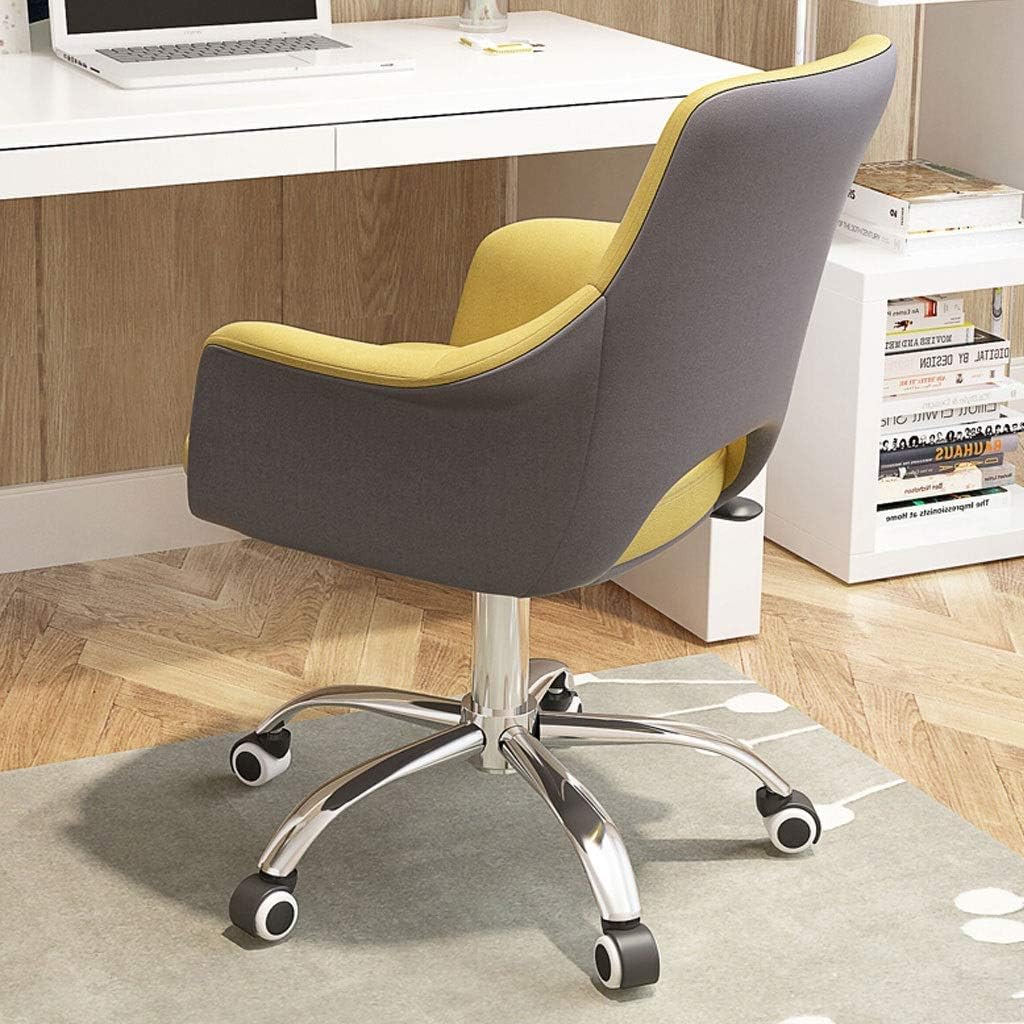 Home Computer Chair PU Leather Swivel Ergonomic Office Chair Anchor Game Chair Esports Chair (Color : Yellow-Black Legs)
