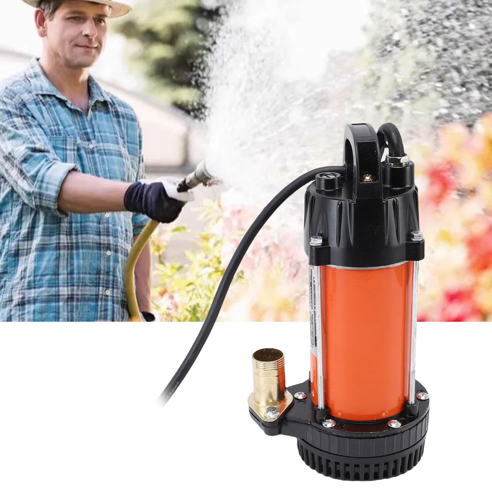 Jeanoko Bomba Solar Sumergible de 300 W para Rancho Doméstico con Impulsor de Acero Inoxidable (CC 24 V)