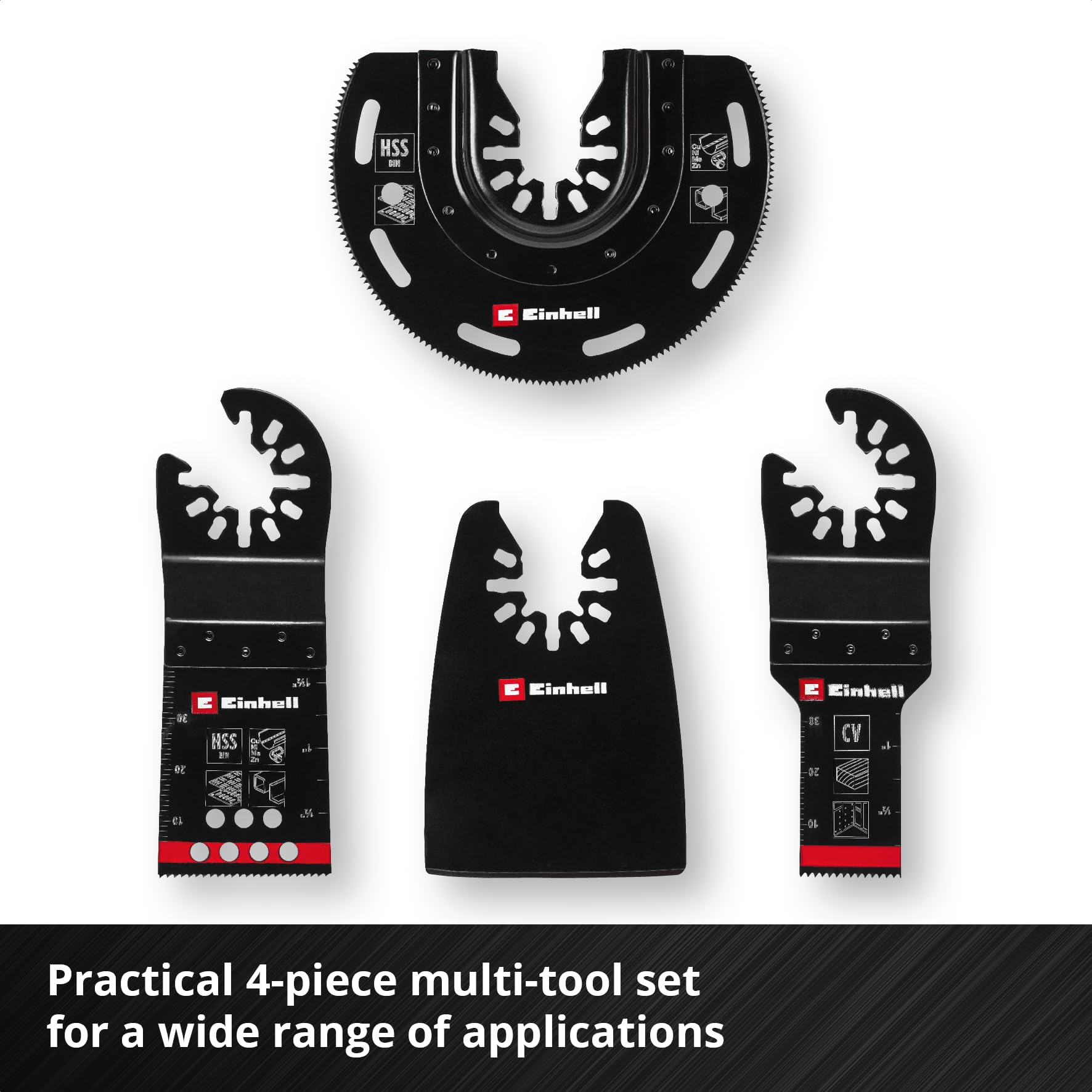 Original Einhell 4-Piece Multitool Set (BIM Plunge Saw Blade, BIM Half