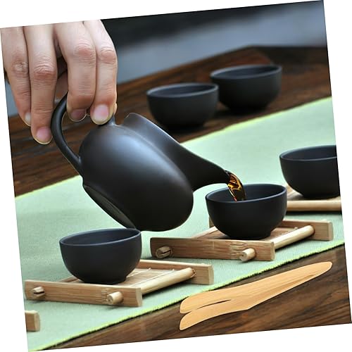Miniatura 8 de Hemoton 10 pinzas de bambú para té, pequeñas pinzas de madera para servir, aperitivos, tostadora, pinzas de cocina, accesorios de ceremonia de té,