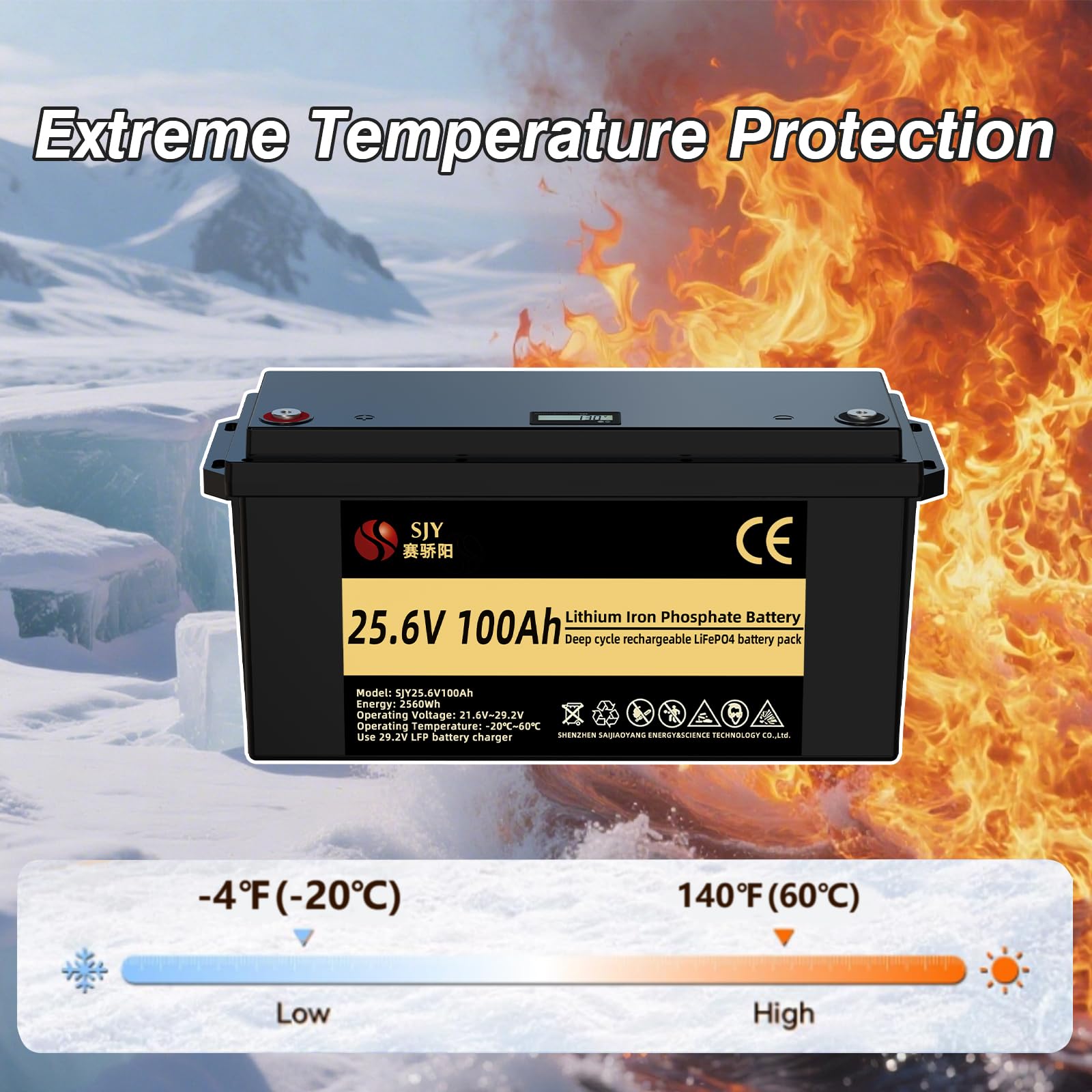 24V 100Ah LifePO4, Klasa A Akumulator Litowy z 100A BMS 10000 Głęboki Cykl Bateria LiFePO4 z LCD Idealny do Przyczepy Turystycznej, Off-Grid, RV, Systemu Solarnego, Łódźi, Kampera