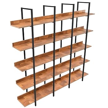 A*0様 industrial shelf 5段 ビンテージ ブラウンIPR80 5 Tier Bookcase Home Office Open Bookshelf, Vintage
