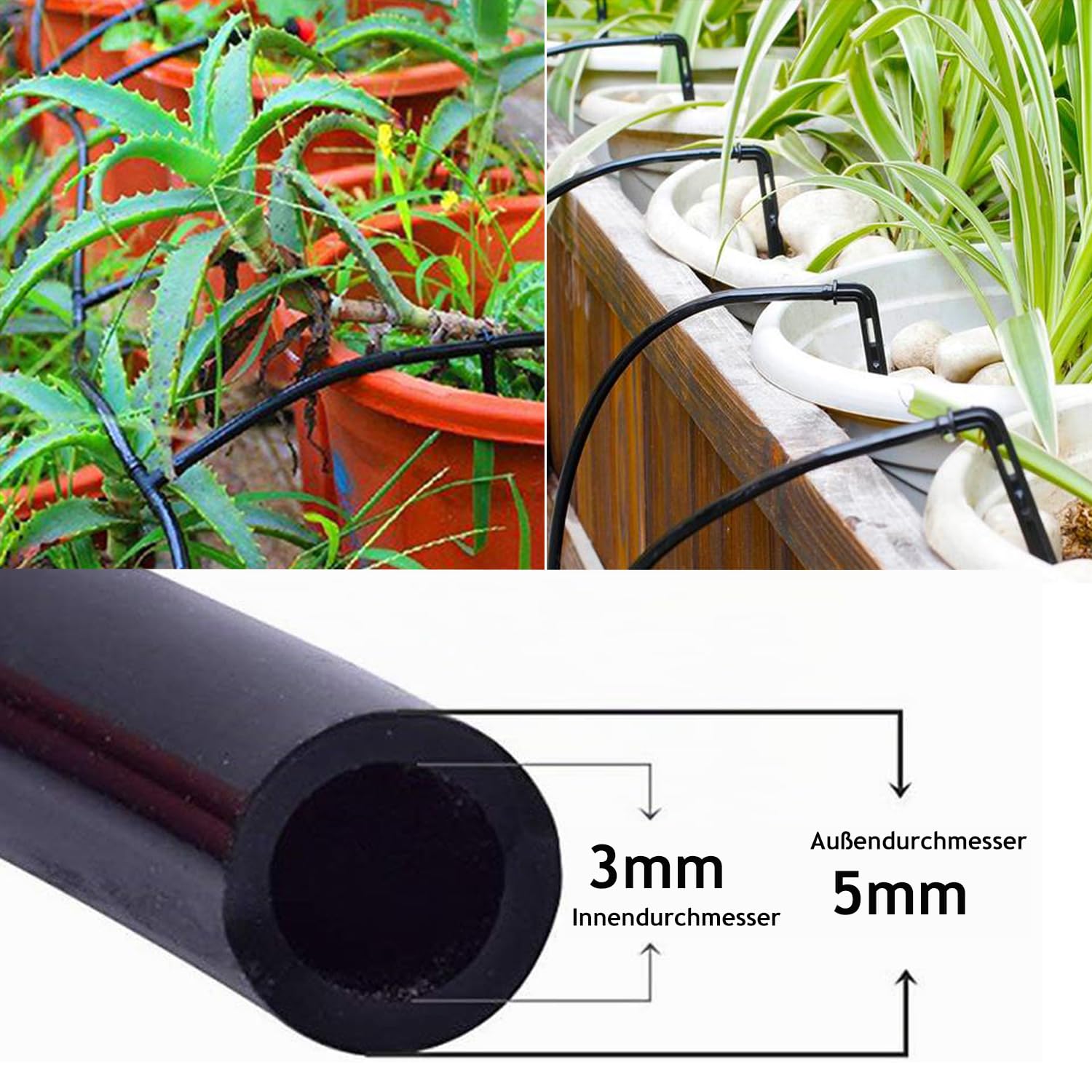 Mikro-Bewässerungsschlauch 40M,Micro-Drip-Bewässerungssystem schlauch,Tropfbewässerungs schlauch 3/5mm,für Gartenbewässerungssystem,Gewächshaus,Balkon