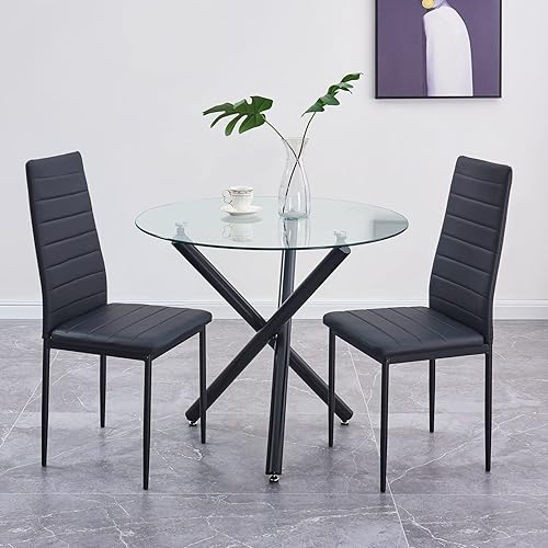 Miniatura 53 de Juego de 4 sillas de comedor, silla auxiliar tapizada, sillas modernas de cocina y comedor, silla de comedor de piel sintética lavable con patas de