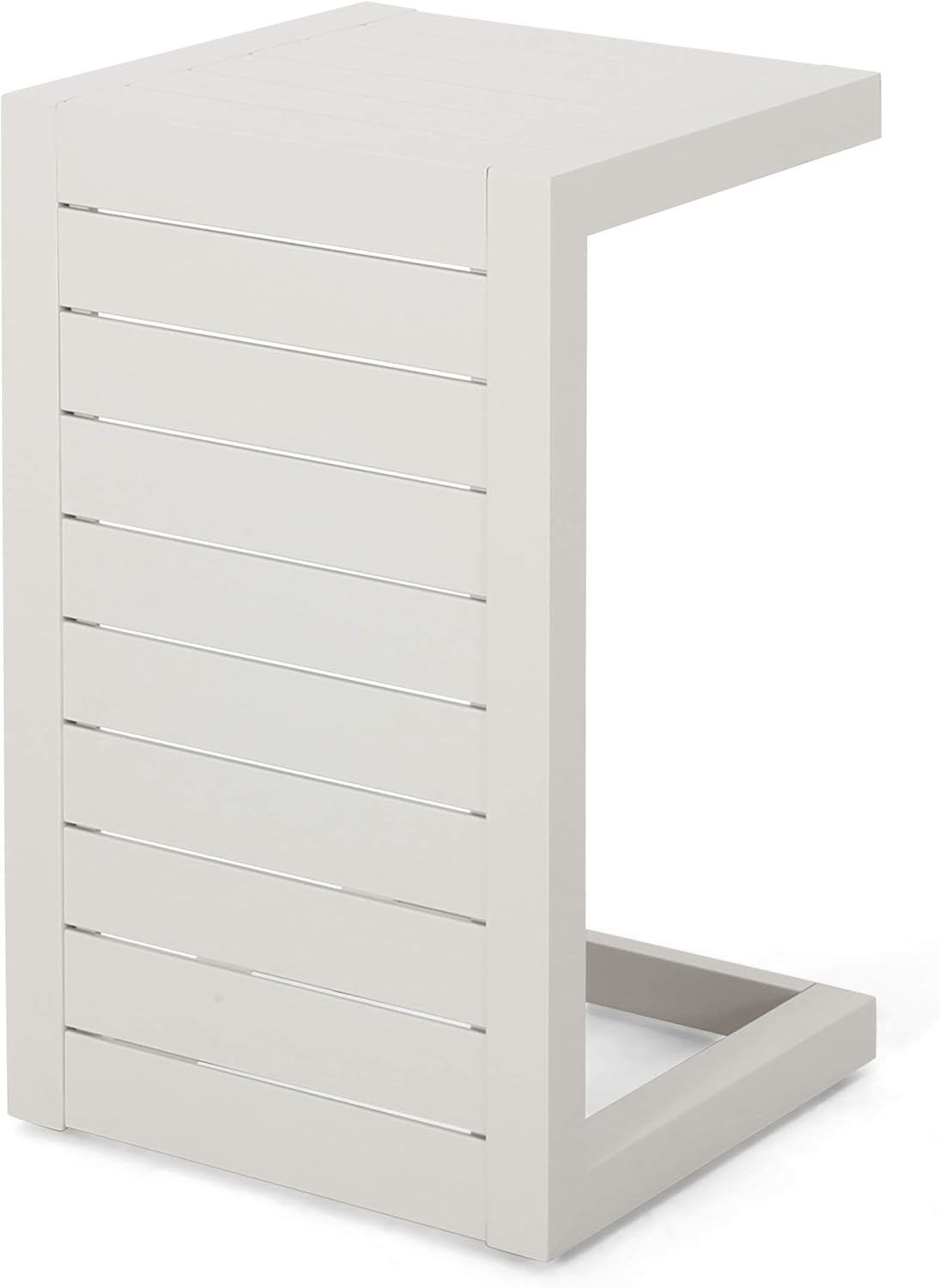 Christopher Knight Home Cape Coral Outdoor Aluminum C-Shaped Side Table, Grey