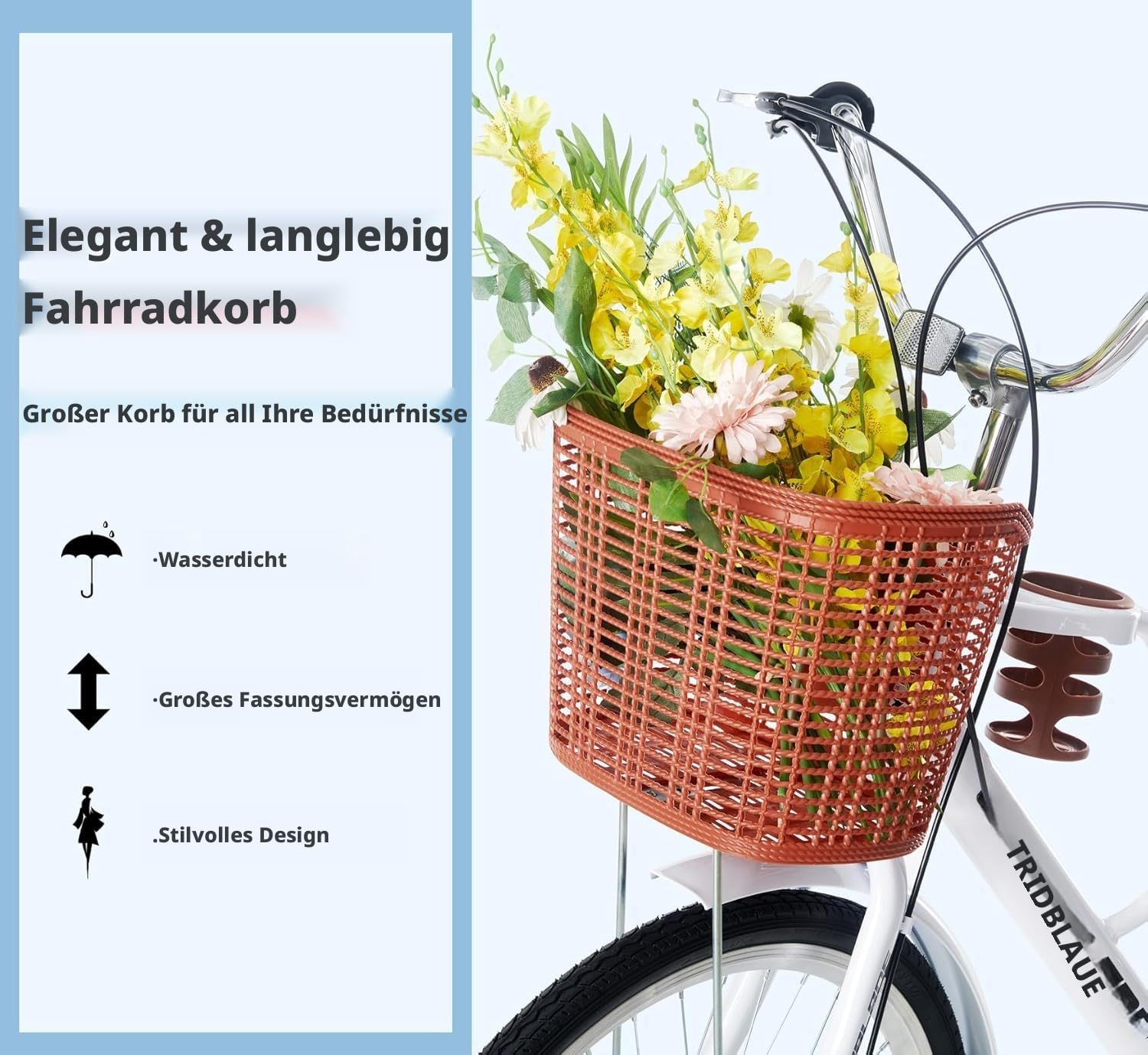 LSLIFE Damen Fahrrad mit Korb 24/26in 7 Geschwindigkeit Stadt Fahrrad Frauen Mädchen Komfort Fahrrad Leichter Rahmen Hybrid ScheibenbremsenLeichtes Pendlerrad Retro Fahrrad Urban Bike