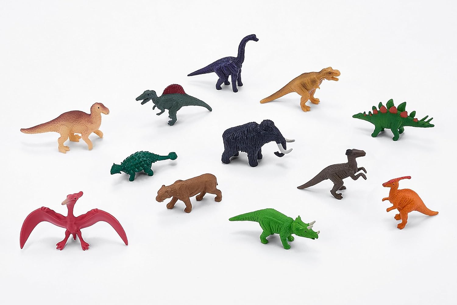 MOJO Mini Dinosaur Mini Worlds Playset, 12-Piece Hand-Painted Mini Figures, True-to-Life Highly Detailed Prehistoric Dinosaur Figurines, PVC, UK Designed, Ages 3+
