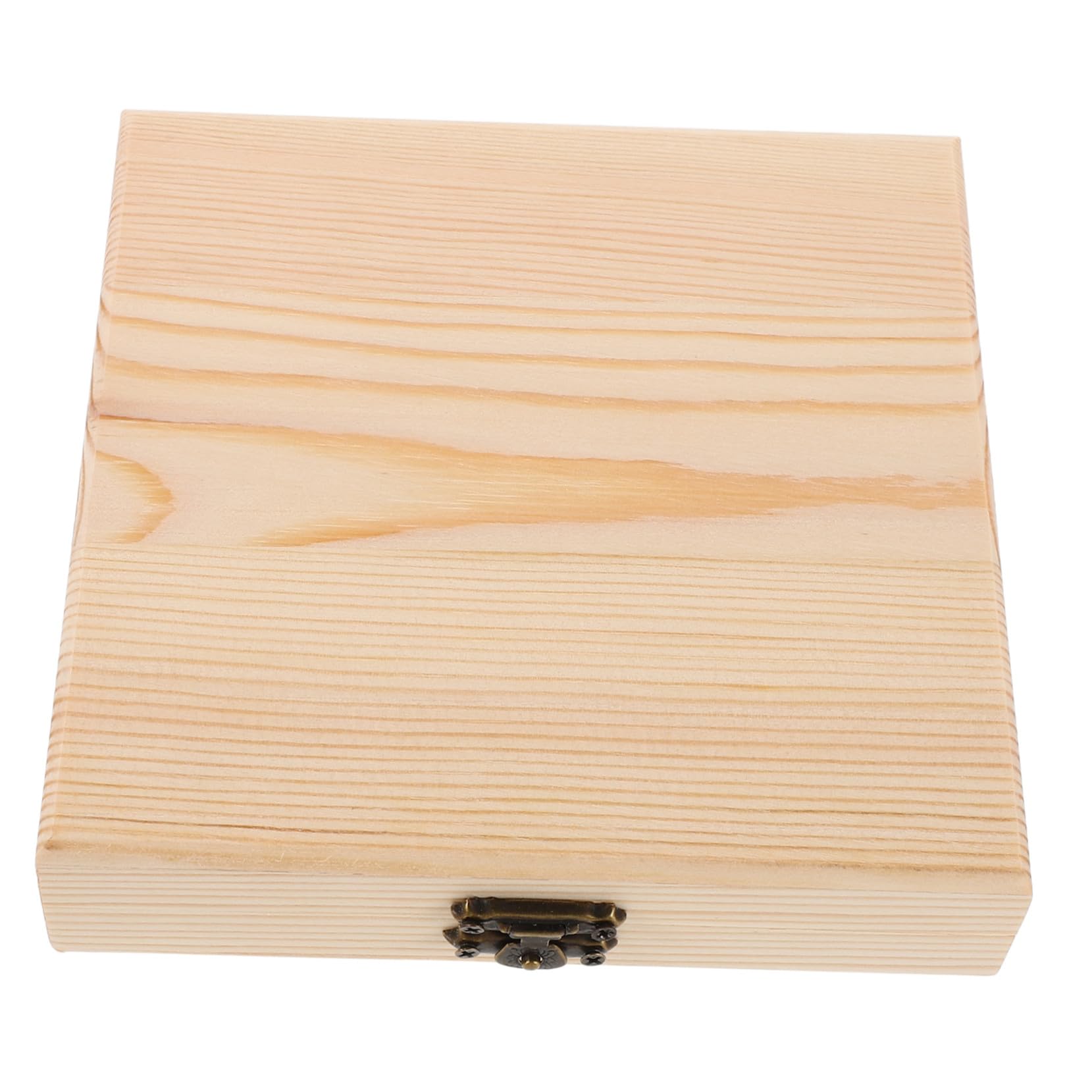 Cabilock Scatola Porta Cd in Legno Massello Quadrata 13,5x13,5x2,5 Cm Organizer Sottile Per Dvd Custodia Retrò Resistente Per Casa Ufficio Esposizione e Conservazione Multimediale