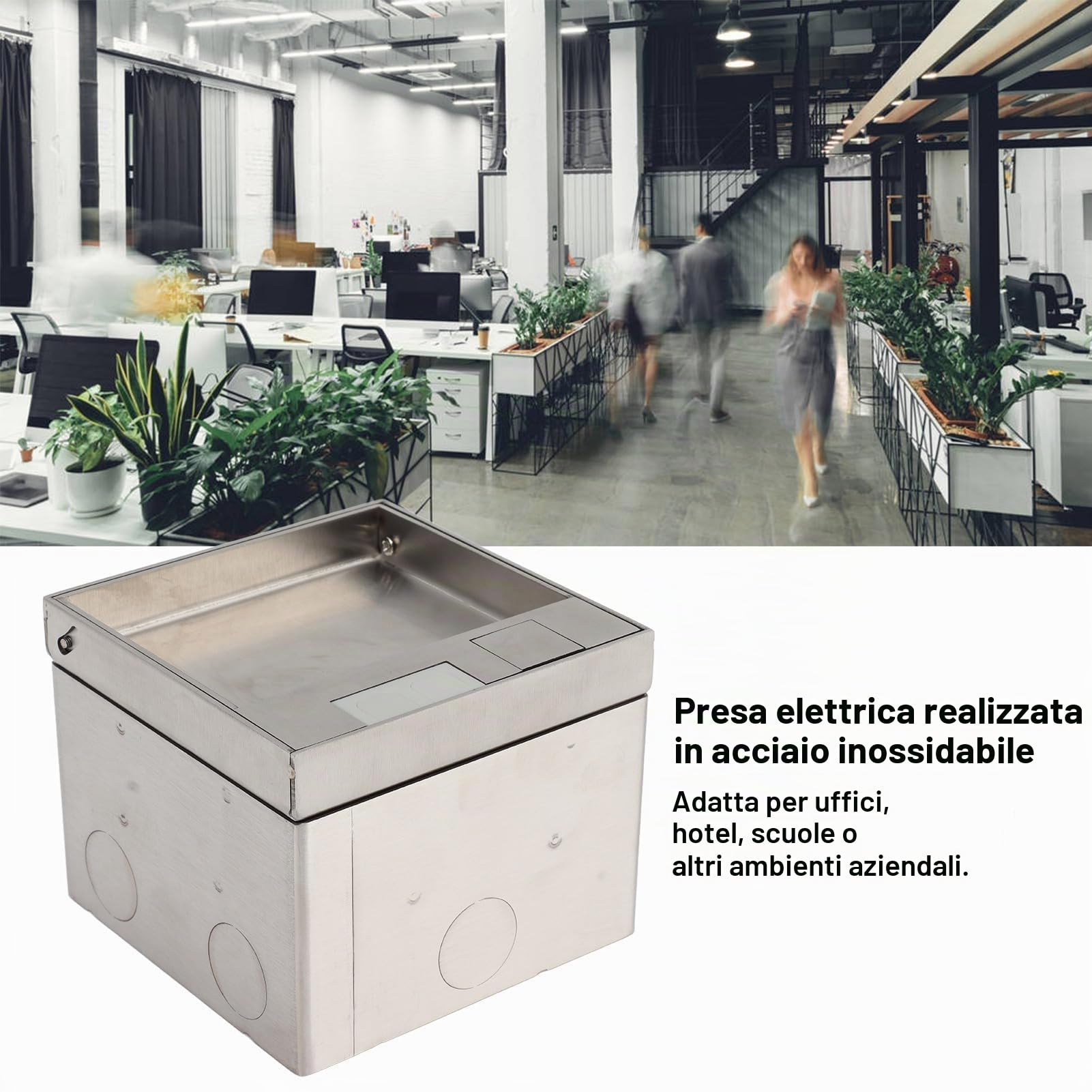 Scatola di Derivazione da Incasso a Pavimento, Presa di Corrente da Incasso a Pavimento UE Impermeabile 10A 2 Fori 16A 3 Fori Scatola di Prese Elettriche da Incasso Nascoste per