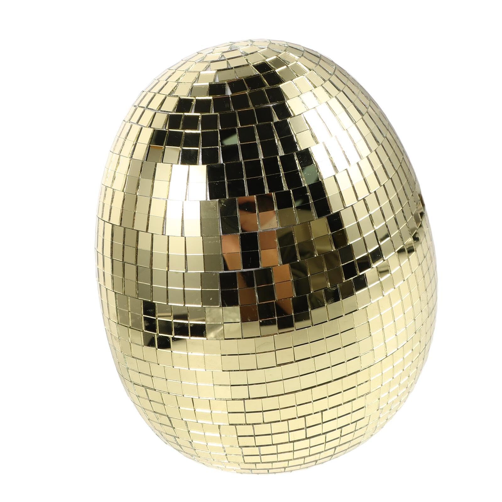 Toyvian Œuf Disco Miroir Doré 23x18x14,5 Cm Décoration Réfléchissante de Pâques pour Jardin, Mariage et Fête Accessoire Photo Booth Suspendu pour Ambiance Festive