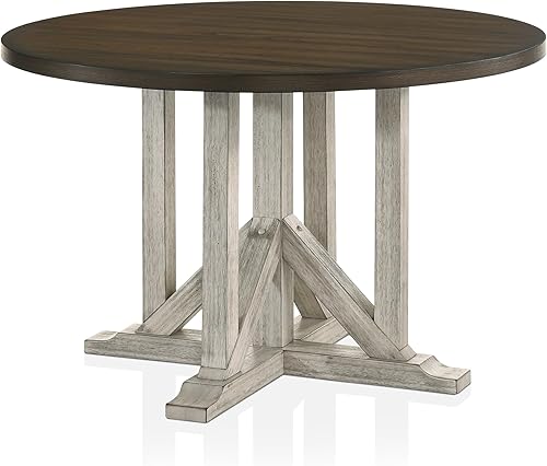 Miniatura 6 de 247 Shop at Home Carys Farmhouse - Silla auxiliar de madera, juego de 2 para comedor, cocina, restaurante, color marrón roble y blanco antiguo