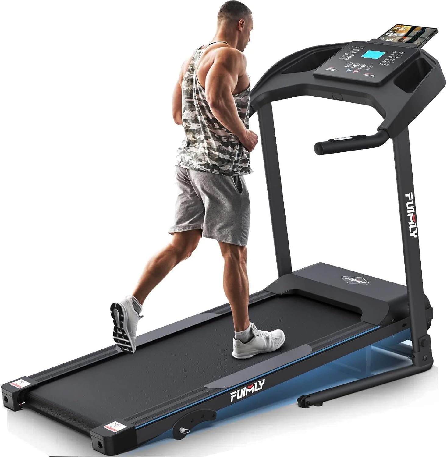 Caminadora Eléctrica Plegable 3.5HP con Inclinación y Medición de Grasa Corporal Negra