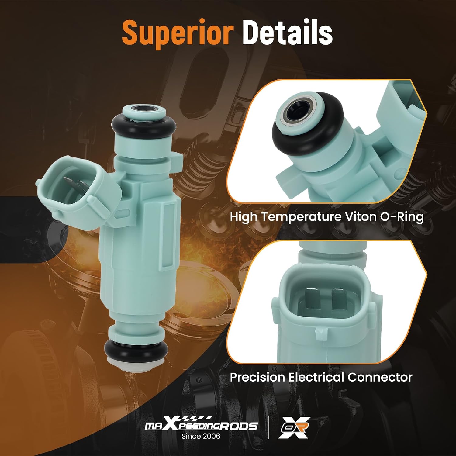 maXpeedingrods Set of 4 Fuel Injectors for Hyundai 2.0L Elantra 2006-2012, for Kia 2.0 Soul 2010 2011, Spectra 2007 2008 2009 L4 Petrol Engine Injector 35310-23800 3531023800