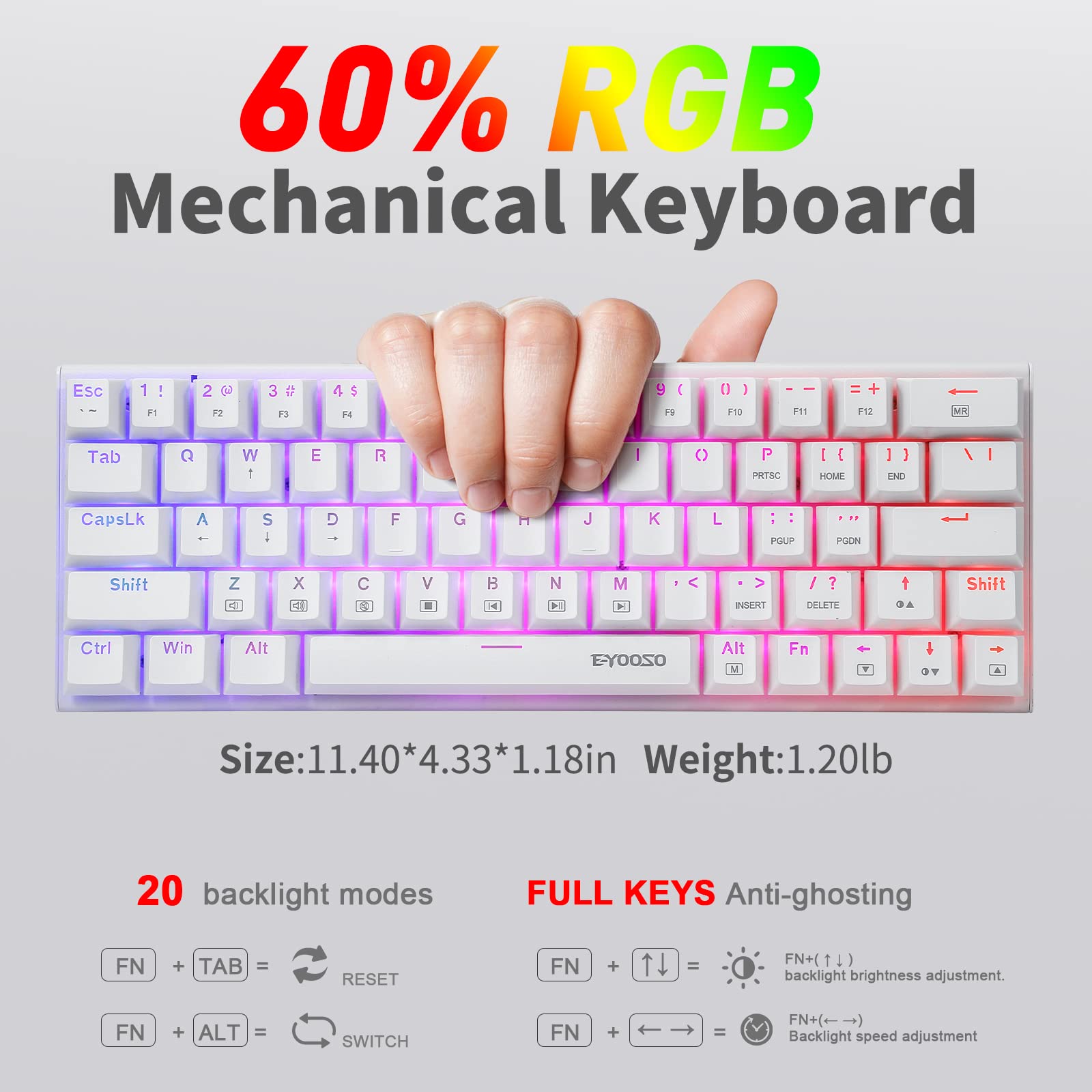 Wooting 60HE メカニカルキーボード RGBバックライト Wooting 60HE