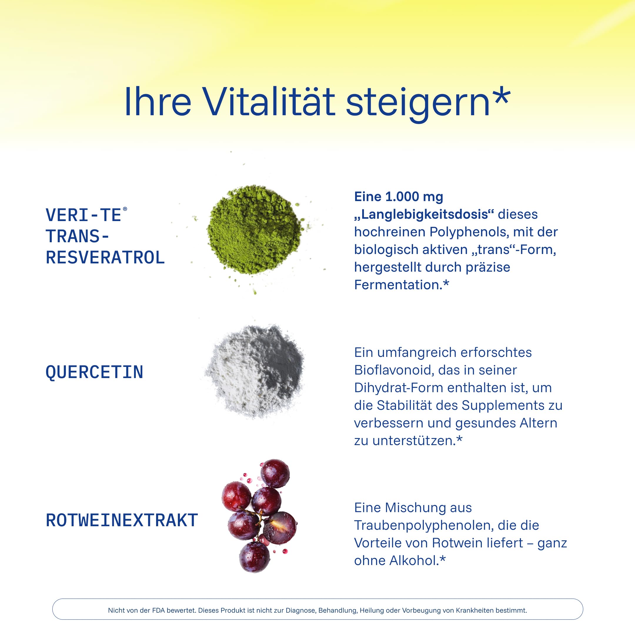 ProHealth Trans-Resveratrol Kapseln 1000 mg | Resveratrol-Nahrungsergänzung für Anti-Aging, Herz- & Immunsystem-Unterstützung | Laborgeprüft & Zusatzstofffrei – 60 Vegane Kapseln