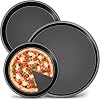 Cook-Lab 30-34-36 Cm 3'Lü Emaye Yuvarlak Siyah Pizza Fırın Tepsi Seti Siyah 30 Cm