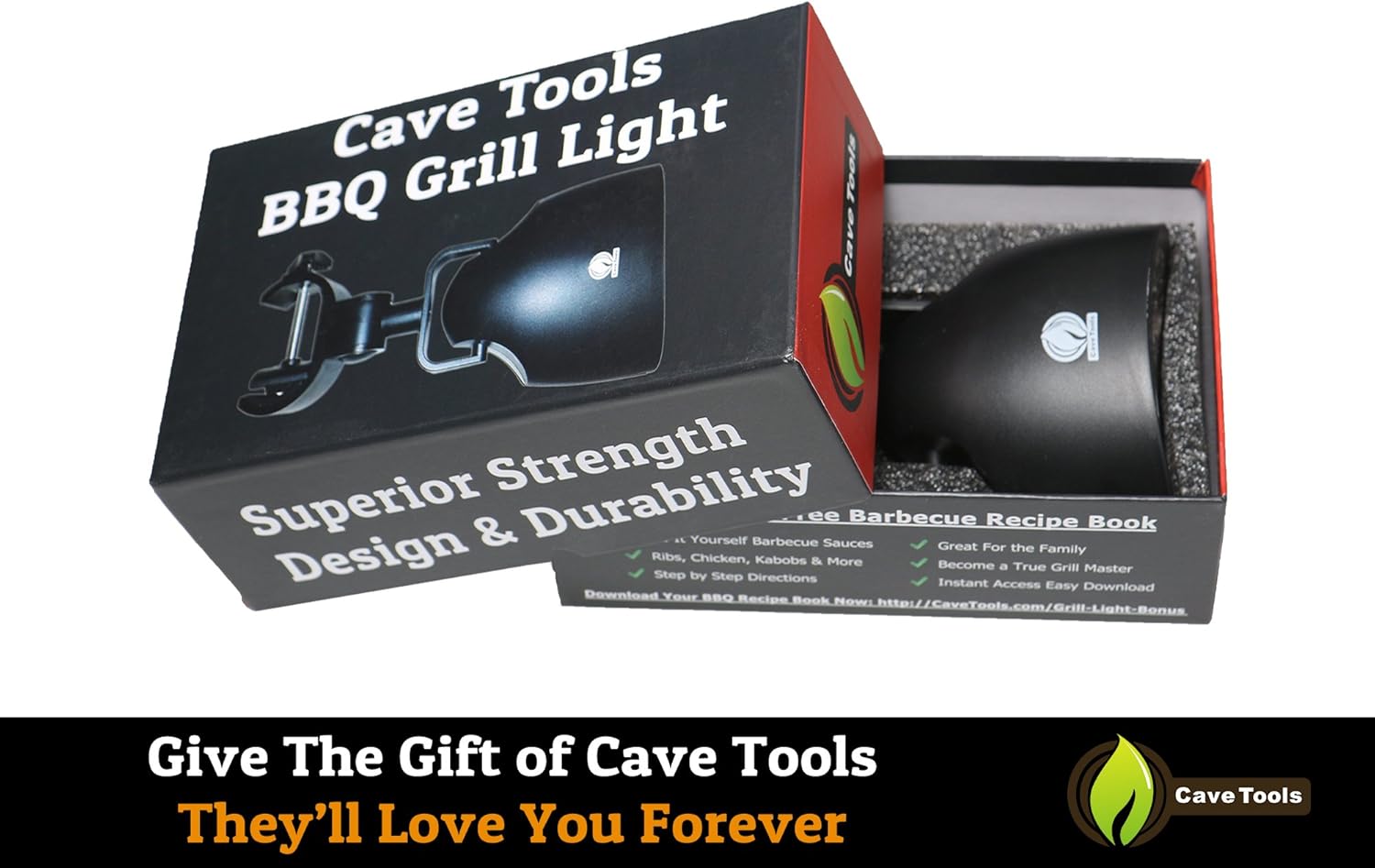 Cave Tools Barbecue Grill Light for Outdoor Grill - Fits Round & Square Bars on Any BBQ Pit - 10 LED for Grilling at Night - BBQ Grill and Smoker Accessories : Patio, Lawn & Garden