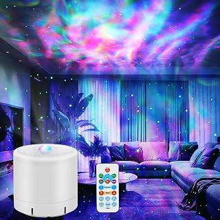 HERHOTER Galaxy Star Projector with Remote, Timer & Aurora Lights - Bedroom Night Light for Adults, Parties