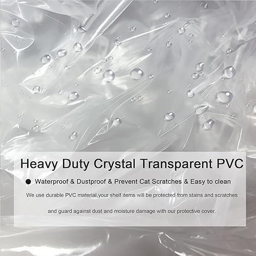 Miniatura 6 de IndigoTempest9 Cubierta impermeable de vinilo transparente para estantes de alambre, 48 pulgadas de ancho x 18 pulgadas de profundidad x 72 pulgadas