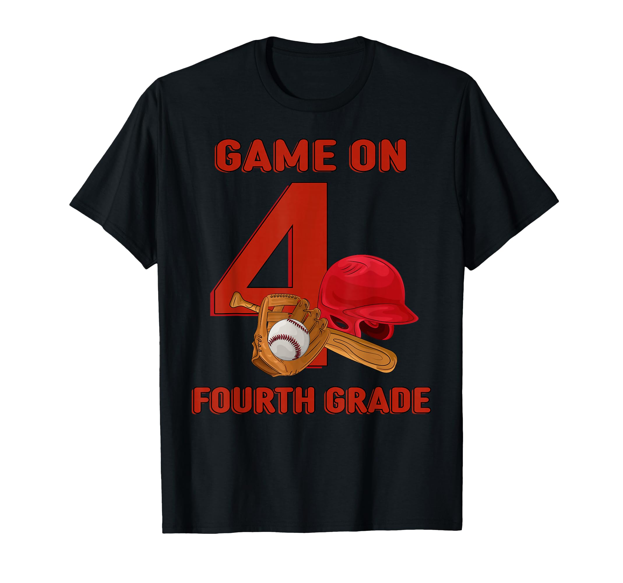 Game On 4th Grade Baseball Kids Boys Back To School Baseball T-Shirt