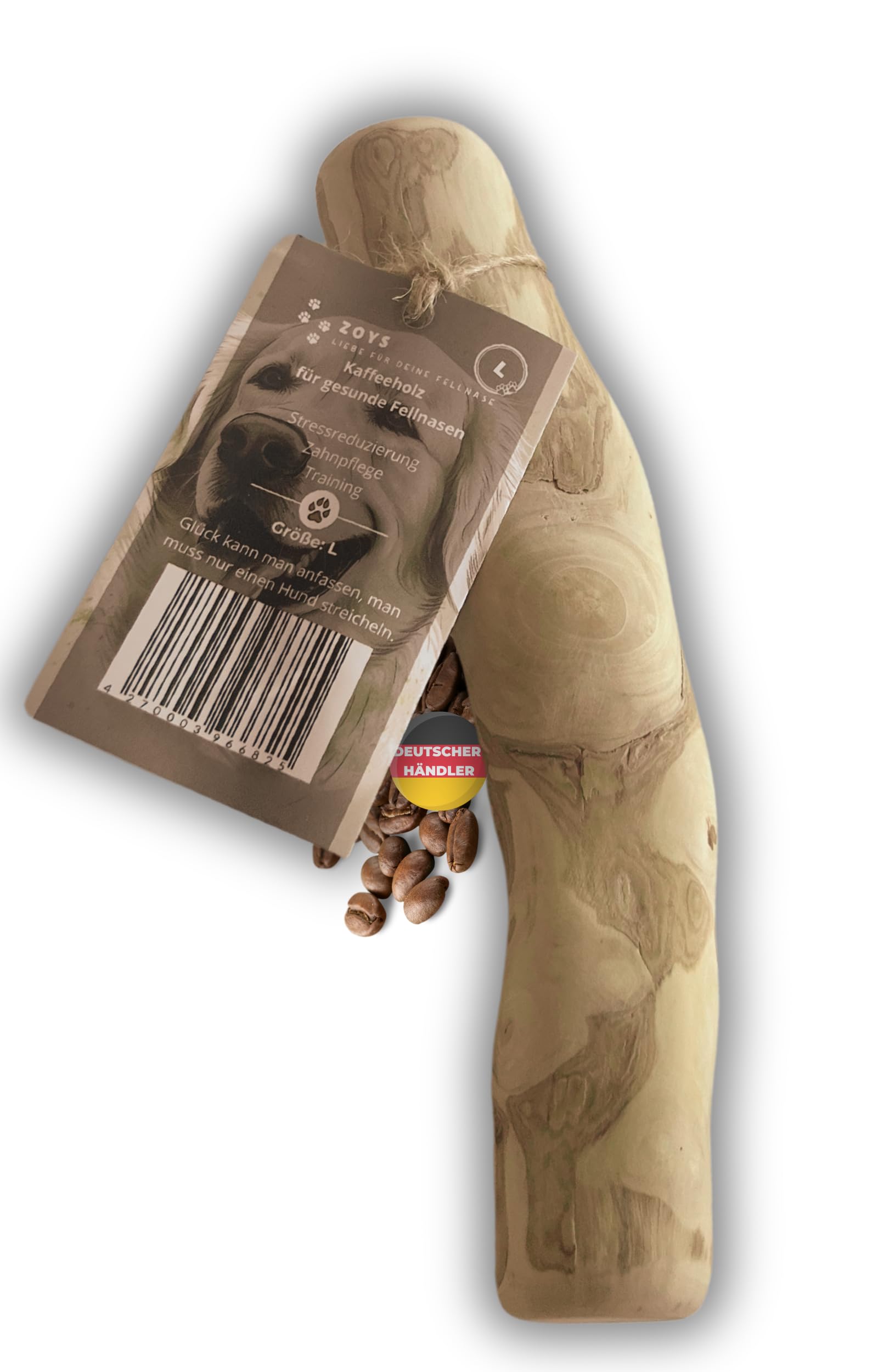 Zoys® Kaffeeholz für Hunde - Natürlicher Kauknochen für Hunde in 5 Größen - Kaustab für Zahnreinigung & Zahngesundheit & nachhaltige Beschäftigung - Hundezubehör langlebig & risikoarm (L, 3, stück)