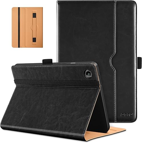 DTTO Funda para Samsung Galaxy Tab A9 de 8.7 pulgadas 2023, funda de cuero premium con correa de mano y bolsillo para tableta Galaxy Tab A9