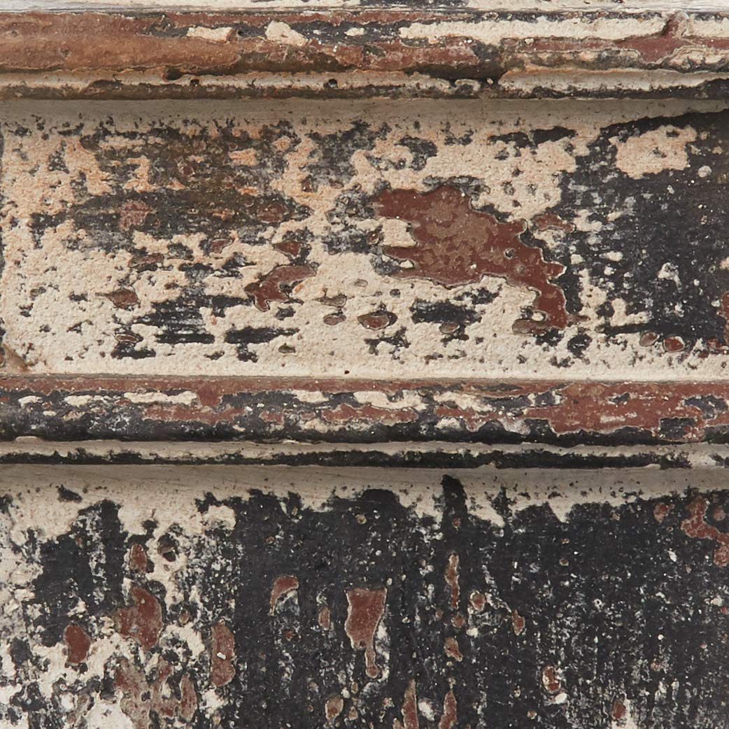 K&K Interiors 13970A 28 Inch Distressed Metal Square Base Lamp W/Ball and White Rustic Shade